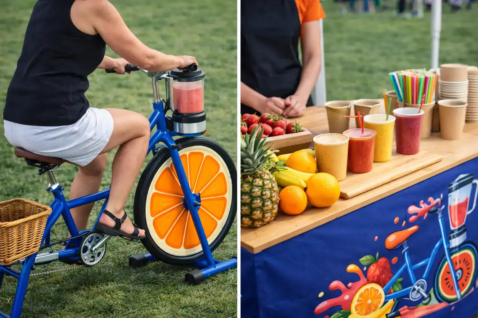 Smoothie Bike jako atrakcja eventowa z rowerem i blenderem